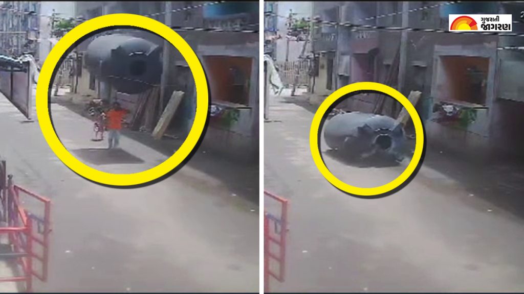 Water tank fallsdown on Man in Surat: સુરતના શોકિંગ CCTV ફૂટેજ: ભારે ...
