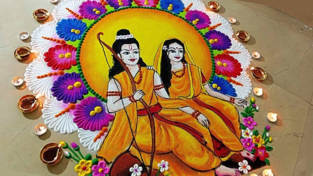 Rangoli For Ram Mandir: રામ મંદિર પ્રાણ પ્રતિષ્ઠા મહોત્સવ નિમિત્તે ઘર ...