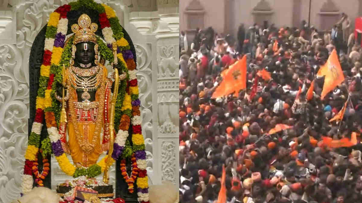 Ayodhya Ram Mandir: લગભગ 3 લાખ રામભક્તોએ કર્યા રામલલાના દર્શન, ભારે ભીડને જોતા UPના CMએ હેલીકોપ્ટરથી સમીક્ષા કરી - Nearly 3 Lakh Ram Devotees Visit Ramla, UP CM Reviews From ...