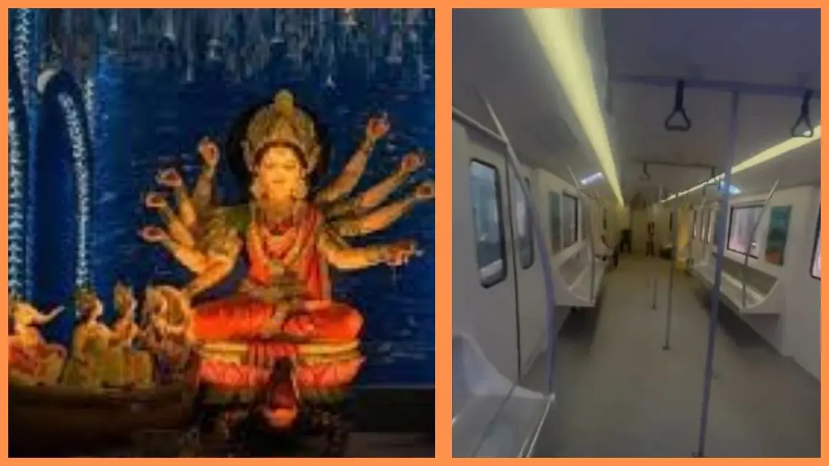 this-is-maa-durgas-pandal-not-metro-people-are-amazed-to-see-the-creativity-of-kolkata-artisans-409566