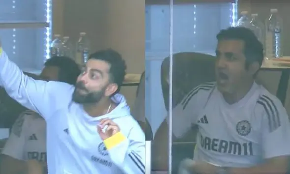 ind-vs-nz-virat-calms-fans-who-chant-slogans-against-gautam-gambhir-after-defeat-in-indore-video-goes-viral