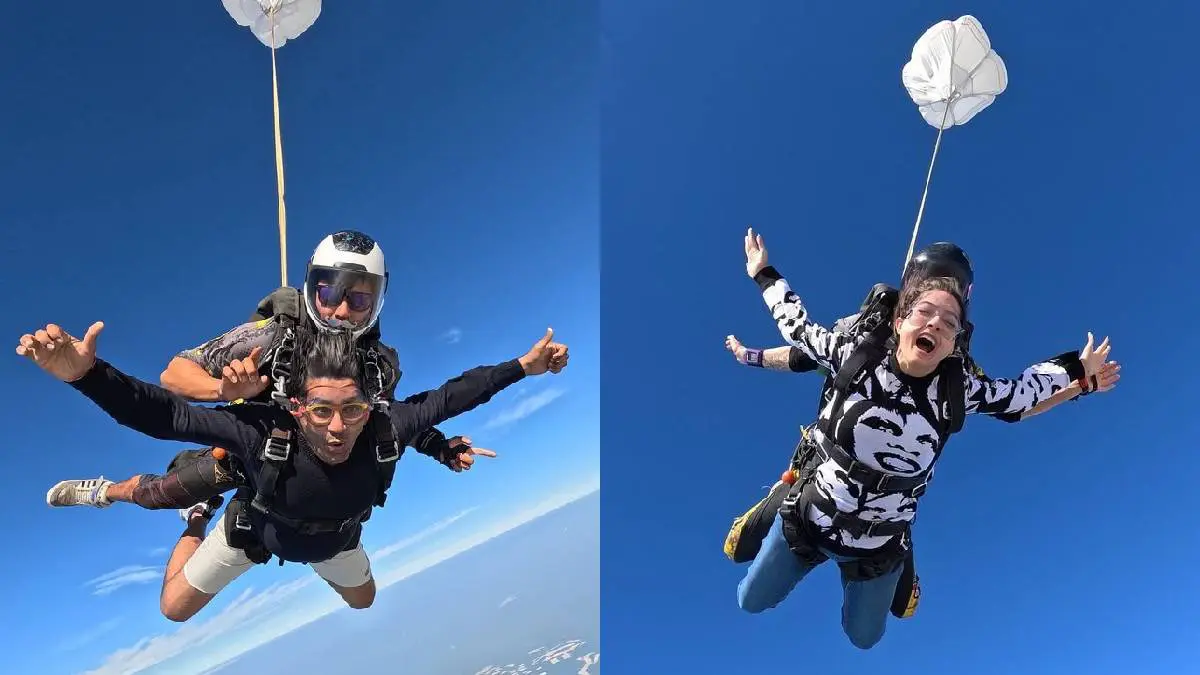 gujarati-actors-malhar-thakar-and-puja-joshi-skydiving-from-13000-ft-over-palm-jumeirah-dubai-445874