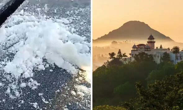 Mount Abu: માઉન્ટ આબુમાં ઠંડીનું જોર વધ્યું: ગુરુશિખર પર તાપમાન માઇનસ બે ડિગ્રી નોંધાયું