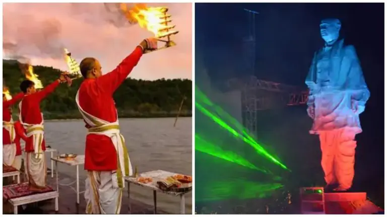 Statue of Unity: સ્ટેચ્યુ ઓફ યુનિટી ખાતે લેસર શો અને નર્મદા મહાઆરતીના ...