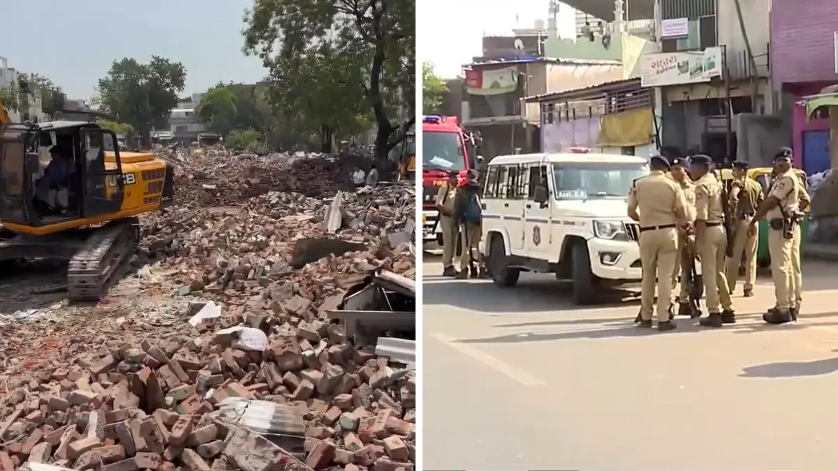Ahmedabad Demolition: અમદાવાદમાં બાપુનગરના અકબરનગરમાં ડિમોલિશન, 5 JCB  મશીનથી 450 મકાન તોડ્યા, પોલીસ બંદોબસ્ત વચ્ચે કાર્યવાહી