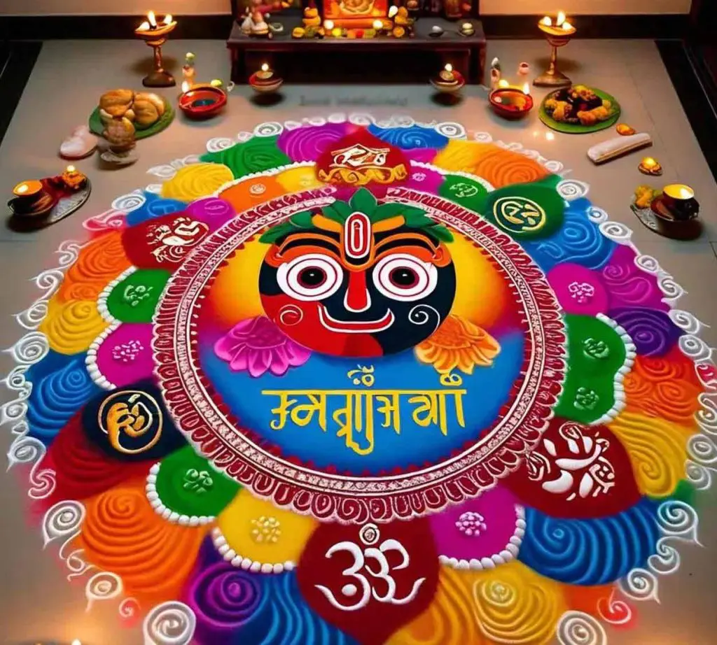 Jagannath Rangoli Design: ઘરના આંગણાને સજાવવા માટે બનાવો જય જગન્નાથ જી ...
