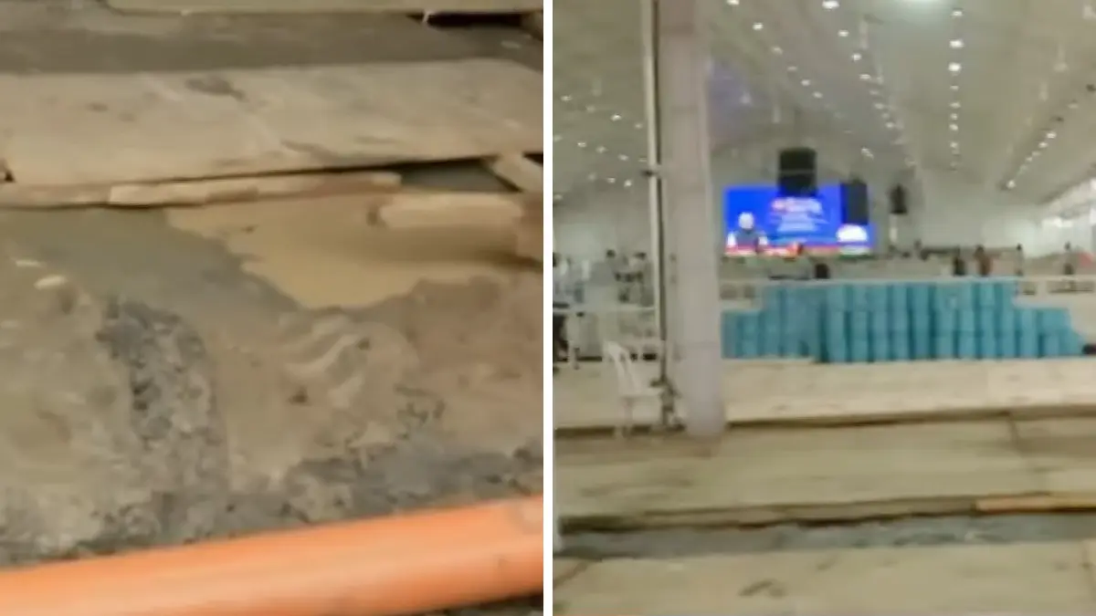 pm-modi-gujarat-visit-waterproof-dome-built-at-khodaldham-ground-for-public-meeting-amid-heavy-rain-591414