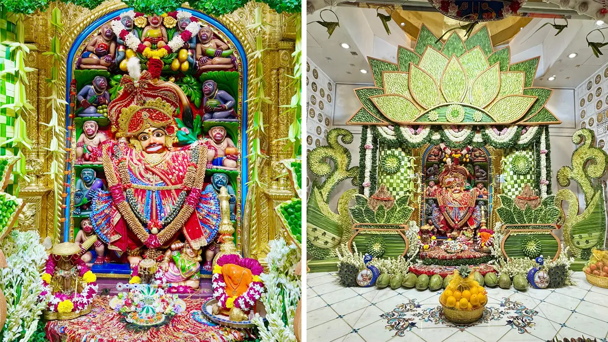salangpur-on-raksha-bandhan-lord-shrikashtabhanjan-adorned-with-rakhi-garland-throne-decorated-with-coconut-leaves-581919