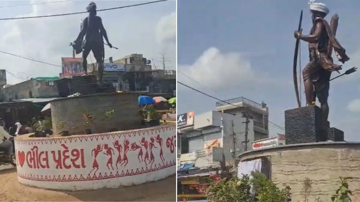 Dahod News: ભીલ પ્રદેશને લઇને રાજકારણ ગરમાયુંઃ લીમખેડામાં સાંસદે અનાવરણ કરેલી પ્રતિમા પાસે ‘આઈ લવ ભીલ પ્રદેશ’ લખાણ જોવા મળ્યું