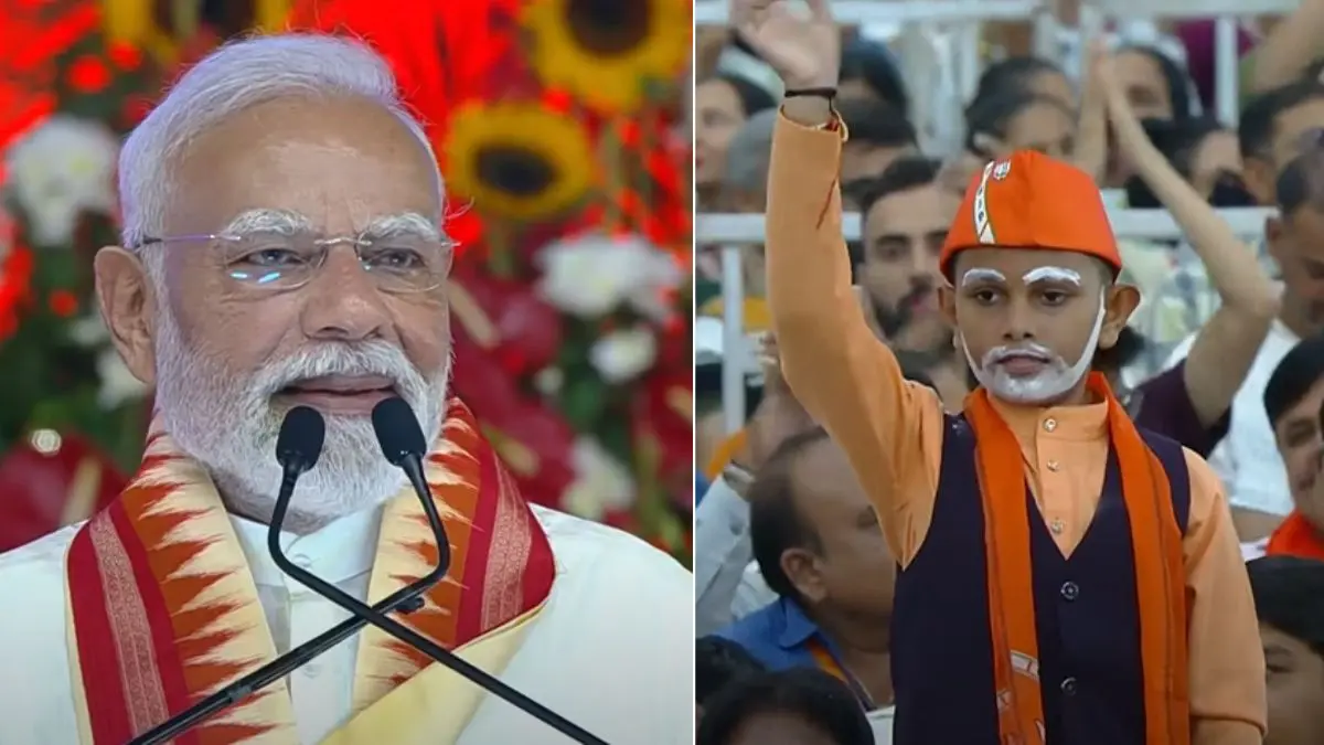 PM Modi In Ahmedabad: અમદાવાદના નિકોલમાં પીએમ મોદીની જનસભાઃ નાના બાળકને જોતા જ બોલ્યા, 'જુઓ ત્યાં નાનો નરેન્દ્ર મોદી ઉભો છે'