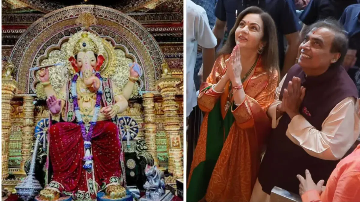 nita-mukesh-ambani-reached-lal-baug-cha-raja-lovingly-applied-tilak-to-his-wife-watch-video-597386