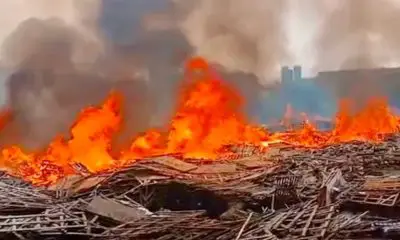 Panchmahal: હાલોલ એમ.જી મોટર્સના સ્ક્રેપ વેન્ડરના ગોડાઉનમાં ભીષણ આગ, JCBથી દીવાલ તોડી ફાયર વિભાગની ટીમ અંદર ઘૂસી