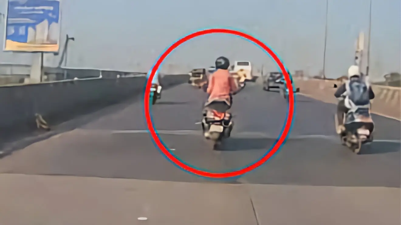 ahmedabad-youth-falls-from-overbridge-while-using-mobile-dashcam-captures-miraculous-escape-from-major-accident-623647