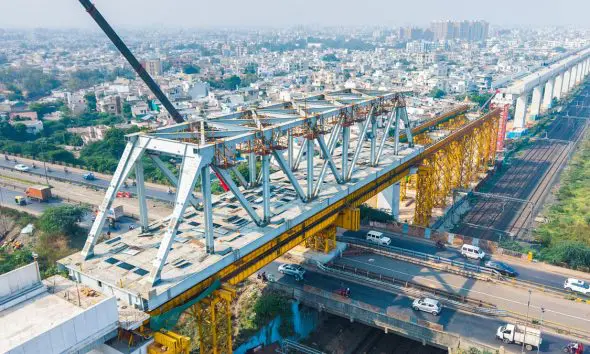 મુંબઈ-અમદાવાદ બુલેટ ટ્રેન પ્રોજેક્ટ: 11મો સ્ટીલ બ્રિજ લોન્ચ કરાયો, અમદાવાદ નજીક સ્થાપિત કરાયેલો બ્રિજ 70 મીટર લાંબો