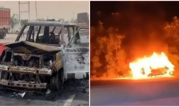 Modasa Ambulance Fire: મોડાસામાં ખાનગી એમ્બ્યુલન્સમાં આગ લાગતાં દર્દી સહિત 4ના મોતની ભિતી, આગનું કારણ અકબંધ