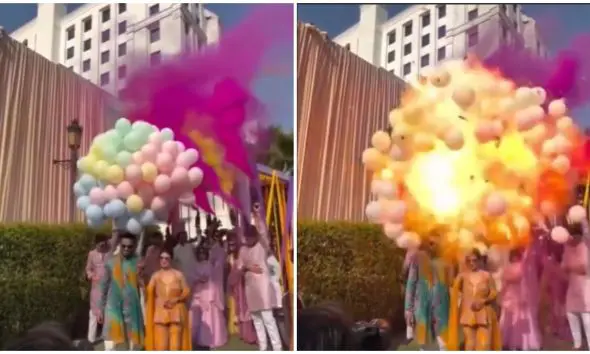 VIDEO: હલ્દી સેરેમનીમાં હાઈડ્રોજન ફુગ્ગાઓમાં વિસ્ફોટ, દુલ્હા-દુલ્હન ગંભીર રીતે દાઝ્યાં