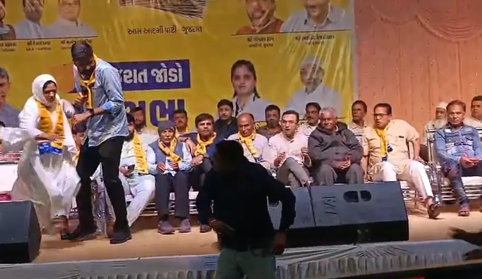 shoe-thrown-at-aap-mla-gopal-italia-in-gujarat-jamnagar-know-his-reaction-650518