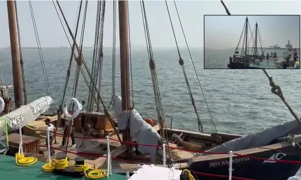 પોરબંદરથી ઓમાન જશે 'INSV કૌંડિન્ય': લાકડાના પાટિયા અને નાળિયેર-ફાઇબર દોરડાથી બનાવાયું છે જહાજ