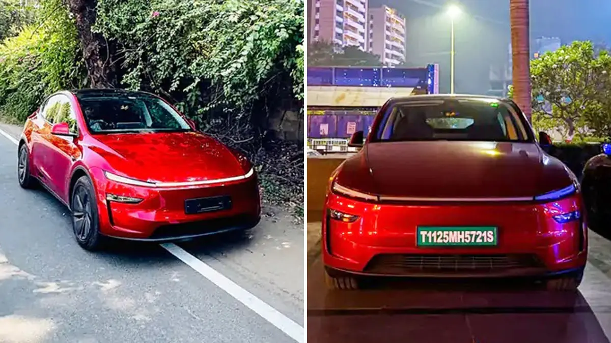 Surat News: આકર્ષણનું કેન્દ્ર બની આ 76 લાખની લાલ કલરની ઇલેક્ટ્રિક કાર, સુરત પાસિંગની પહેલી ટેસ્લા કાર બની