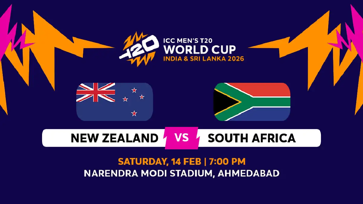 T20 World Cup 2026 Tickets: અમદાવાદમાં ન્યુઝીલેન્ડ vs સાઉથ આફ્રિકા મેચ માટે ટિકિટ બુકિંગ શરૂ, 14 ફેબ્રુઆરીએ રમાશે મહામુકાબલો
