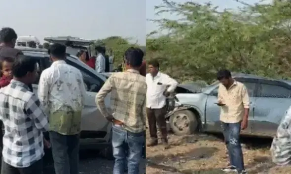 Amreli: સાવરકુંડલામાં ગમખ્વાર અકસ્માત, ભુવા ગામ નજીક બે કાર સામ-સામે ધડાકાભેર ભટકાતા એકનું મોત; 10ને ઈજા