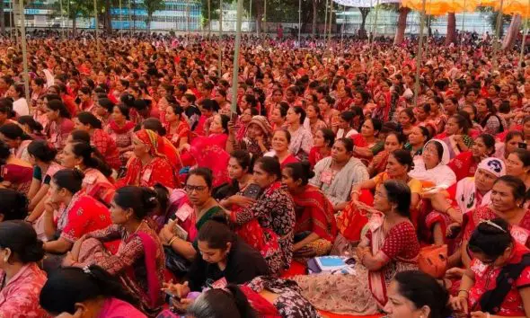 બજેટ પૂર્વે આંગણવાડી બહેનોએ મોરચો માંડ્યોઃ હાઈકોર્ટના હુકમ છતાં વેતનમાં વધારો નહીં થતાં સરકારને અલ્ટીમેટમ આપ્યું