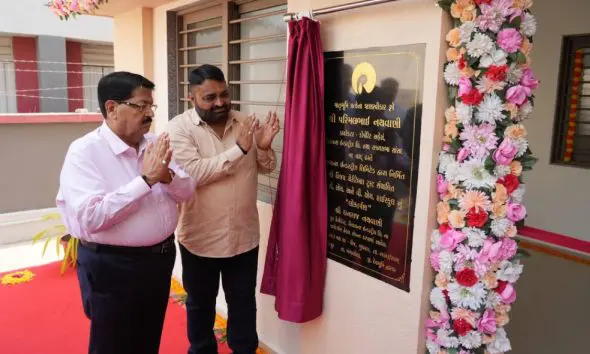 માતૃભૂમિ પ્રત્યે ઋણ સ્વીકારનું અનોખું ઉદાહરણઃ સાંસદ પરિમલ નથવાણીના હસ્તે ખંભાળિયામાં અત્યાધુનિક હાઈસ્કૂલનું લોકાર્પણ