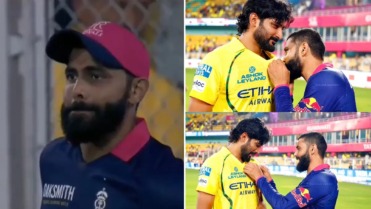 VIDEO: 'ઘર કી યાદ આ ગઈ…' મેદાન પર જ રડી પડ્યો રવિન્દ્ર જાડેજા, CSK ના લોગોને કિસ કરતો વીડિયો વાયરલ