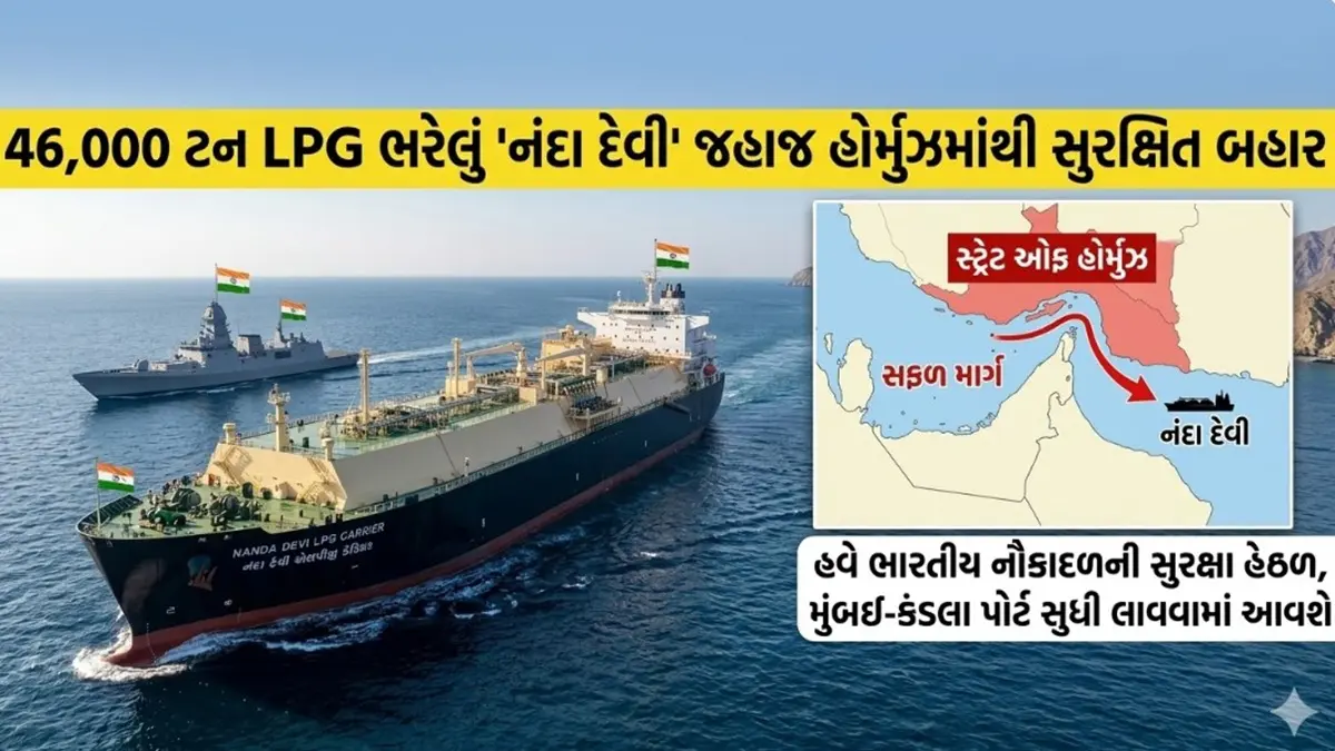 Nanda Devi LPG Carrier: ભારત માટે સારા સમાચાર, 46 હજાર ટન LPG લઈ આવી રહેલુ ભારતીય જહાજ 'સ્ટ્રેટ ઓફ હોર્મુઝ' માંથી સફળતાપૂર્વક નિકળી આવ્યું