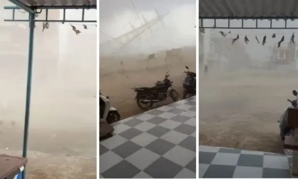 Jamnagar Rain: સમાણામાં કુદરતી આફત, ભારે પવનથી વીજ પોલ ધરાશાયી, જોરદાર બ્લાસ્ટથી ફફડાટ