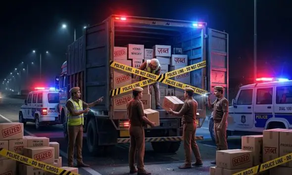 Aravalli News: મોડાસામાં હાઈવે પાસે ટ્રકમાંથી 77 લાખનો દારૂ ઝડપાયો, ચાલકની અટકાયત‎