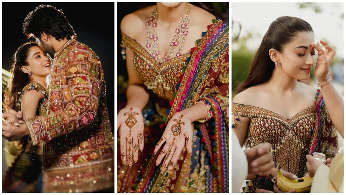 rashmika vijay mehendi ceremony: રશ્મિકા મંડન્ના અને વિજય દેવેરાકોંડાની મહેંદી સેરેમનીની રોયલ ઝલક વાયરલ