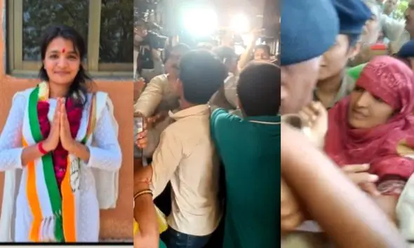 વડોદરામાં રાજકીય ડ્રામાઃ વોર્ડ નં.2ના કોંગ્રેસ ઉમેદવાર ભૂમિ પ્રજાપતિએ ફોર્મ પરત ખેંચ્યું, રોષે ભરાયેલા કાર્યકરોની મામલતદાર કચેરીમાં તોડફોડ