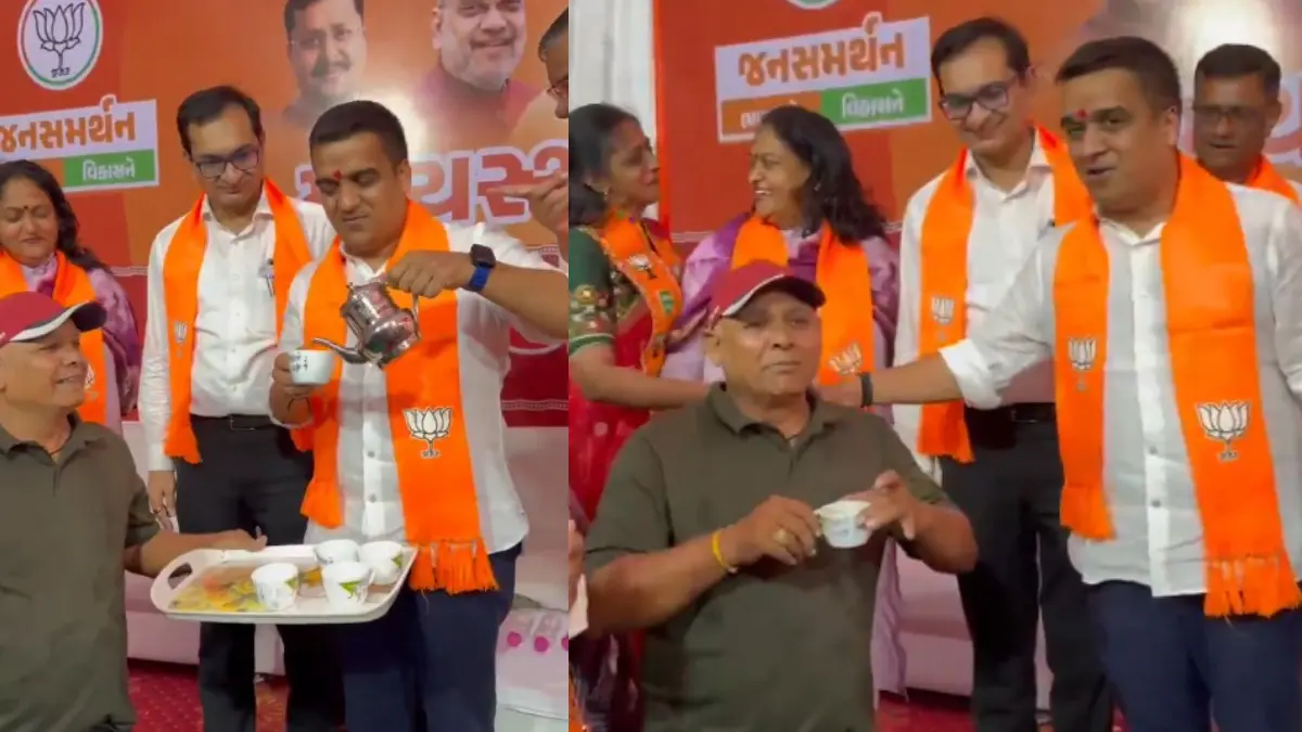 ahmedabad-election-2026-harsh-sanghavi-serve-tea-to-worker-bjp-election-campaign-728279