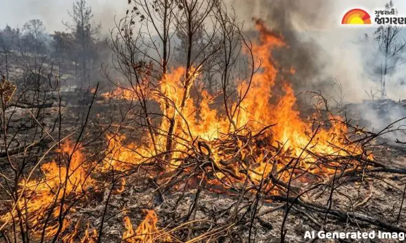 Chhota Udepur News: નસવાડીના જંગલોમાં પખવાડિયામાં ચોથીવાર ભીષણ આગ, હજારો વૃક્ષો અને અસંખ્ય વન્યજીવો હોમાયા