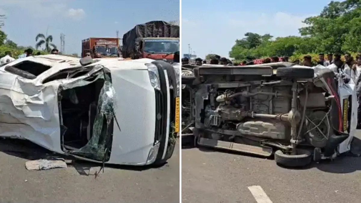 અમદાવાદ-વડોદરા નેશનલ હાઈવે અકસ્માતઃ થારે ટક્કર મારતા આગળ જતી ઇકો કાર પલટી, 10 ઇજાગ્રસ્ત