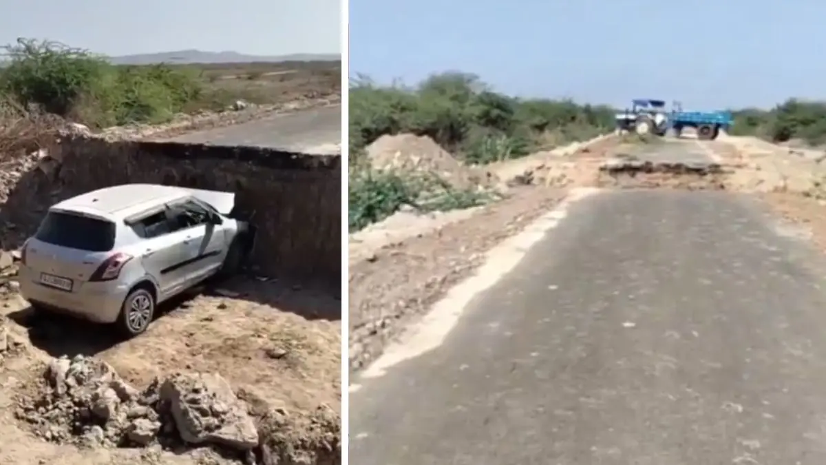 kutch-accident-car-falls-road-excavation-pit-three-killed