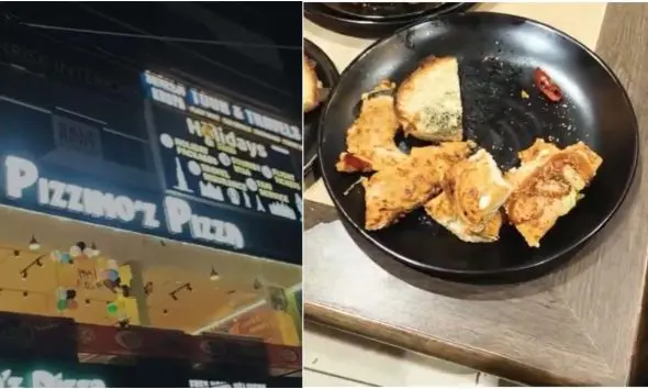 vadodara-manjalpur-pizzinos-pizza-fungus-garlic-bread-food-safety