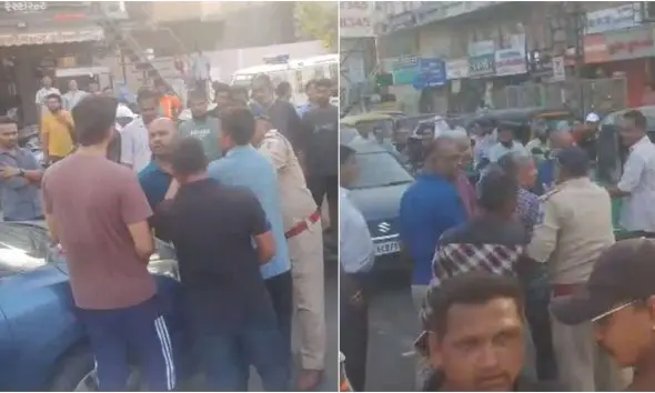 vadodara-muj-mahuda-circle-accident-bike-rider-drama-car-driver-assaulted