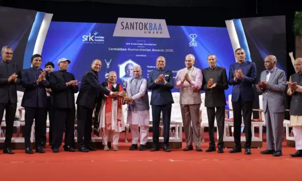 sewas-reema-nanavaty-and-dr-gullapalli-n-rao-honored-with-santokbaa-humanitarium-award-2026