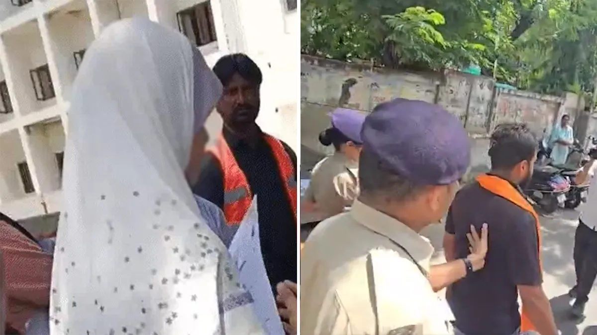 ahmedabad-news-parents-and-hindu-groups-protest-at-neet-exam-centre-over-removal-of-religious-symbols