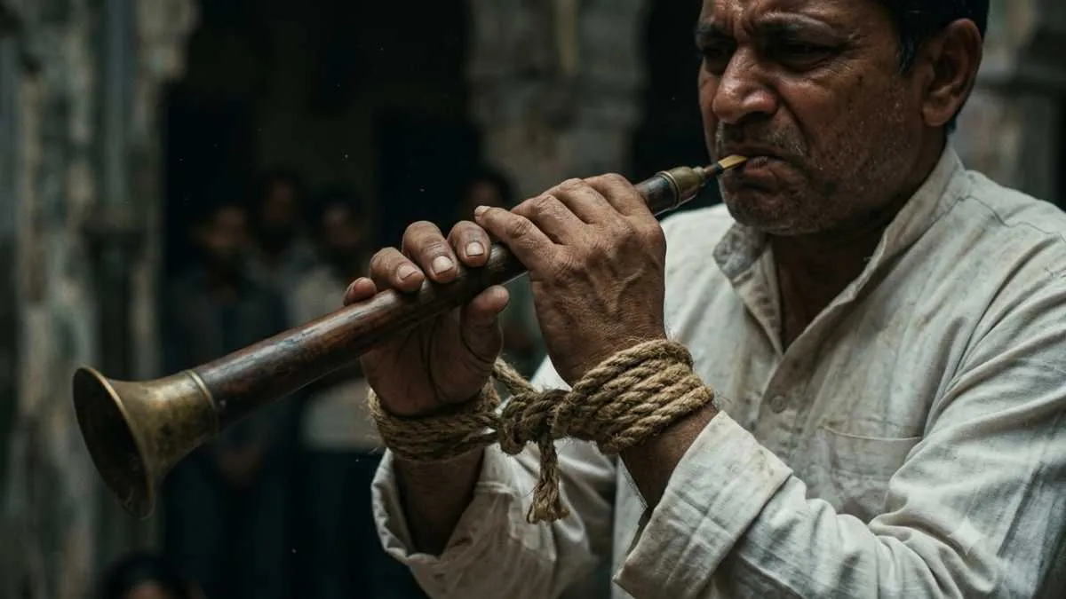 Porbandar: વિસાવાડામાં કુખ્યાત શખ્સોએ ક્રૂરતાની હદ વટાવી, શરણાઈ સાંભળવા પ્રૌઢના ગળામાં દોરડું બાંધી પરાણે શરણાઈ વગાડાવી