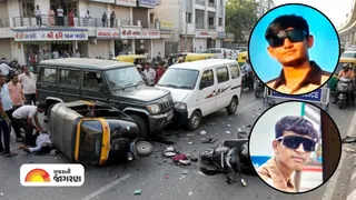 રાજકોટ: ગ્રીનલેન્ડ ચોકડી પાસે ચાર વાહનો વચ્ચે ભયાનક અકસ્માત; ચા પીવા નીકળેલા બે મિત્રોના કરુણ મોત