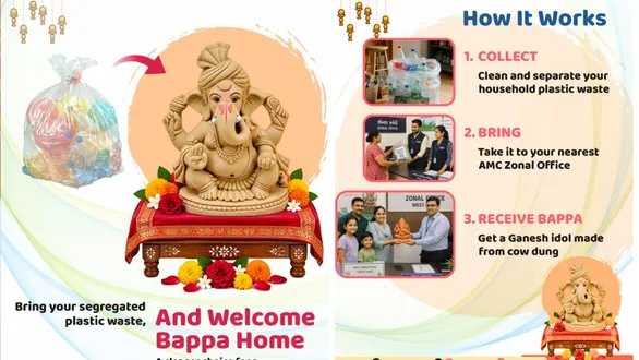 amc-ahmedabad-exchange-plastic-waste-for-ecofriendly-ganesh-idols
