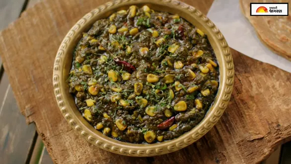 garlic-corn-palak-shak-recipe-in-gujarati-easy-creamy-sabzi