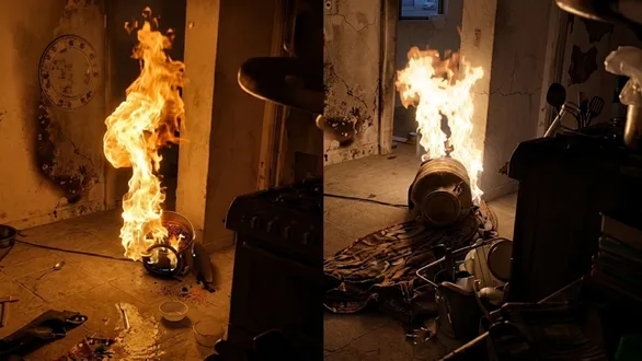 surat-kamrej-mansarovar-residency-gas-leak-fire-elderly-woman-injured