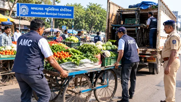 ahmedabad-public-road-vegetable-selling-amc-action-37-lorries-seized