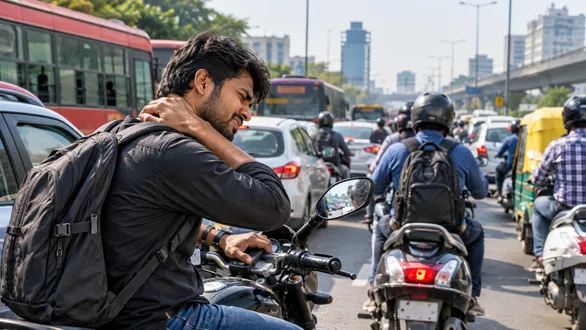 ahmedabad-bike-riders-traffic-jam-health-problems