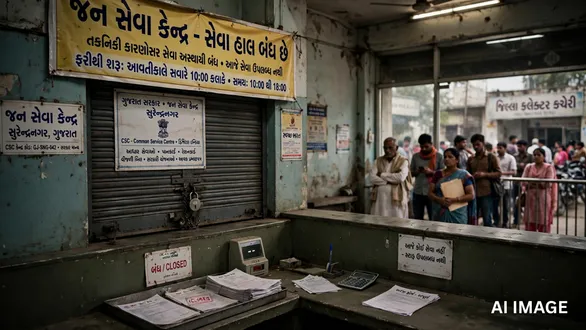 gujarat-revenue-employees-mass-cl-strike-jan-seva-kendra-7-12-land-measurement-work-stalled