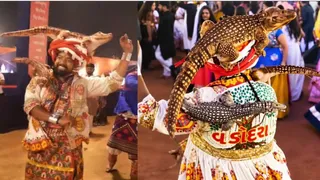 Crocodile Costume Garba: વડોદરાનો અનોખો ક્રેઝ; નવલખી ગ્રાઉન્ડમાં મગર જેવી વેશભૂષા સાથે ગરબે ઘૂમ્યો યુવક,જુઓ Viral Video